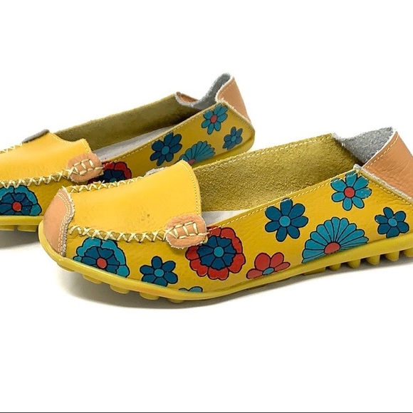 lobato Style Shoes - Floral colorful remote control sole driving shoe